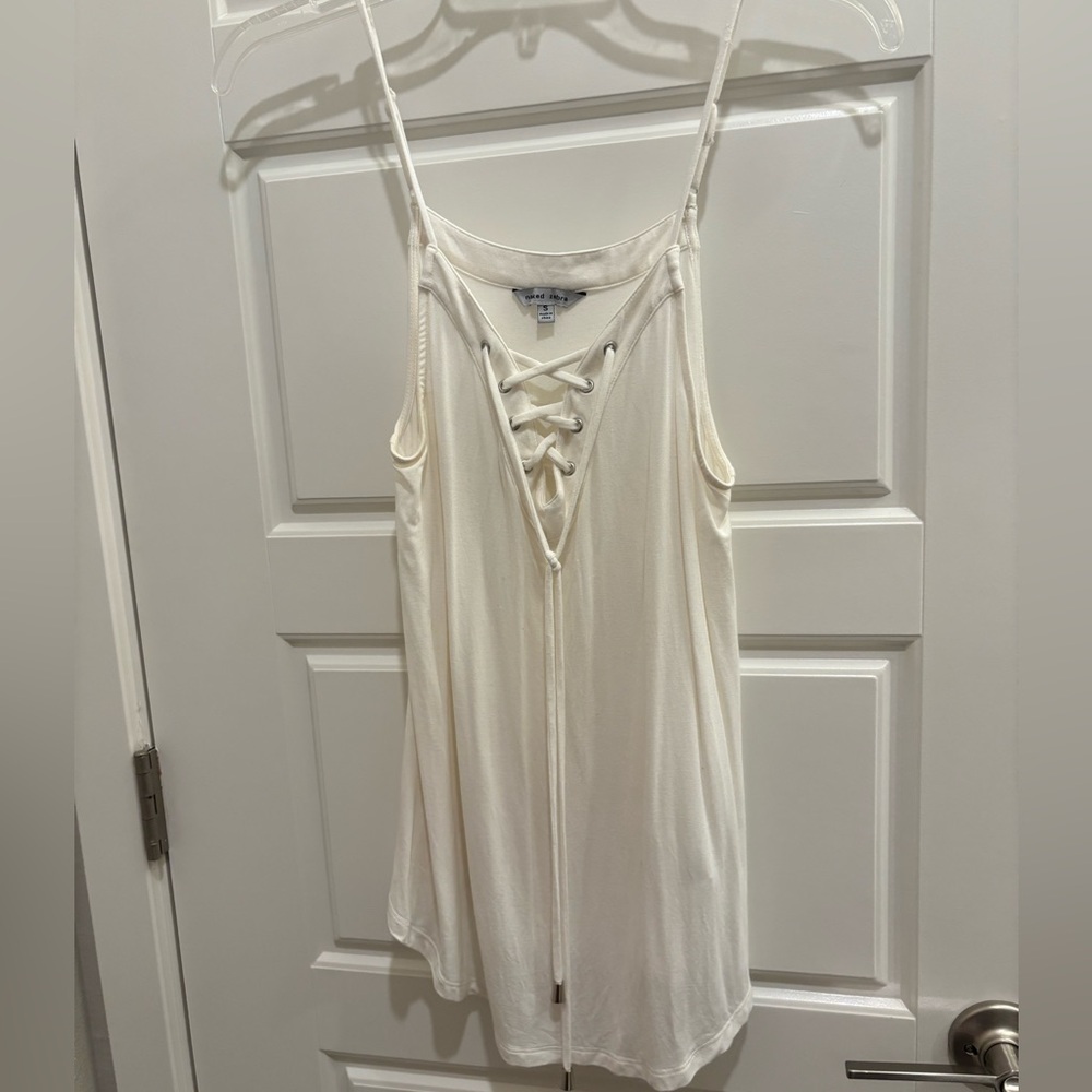White criss cross tank top